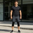 thumbnail image 4 of Rove Studio Men’s 2-in-1 Layered Training Pants, 7/8 Length Compression Tights with Shorts for Gym, Running & Casual Wear Grey XXXL, 4 of 4
