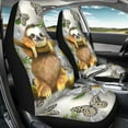 thumbnail image 4 of Xoenoiee Sloth Buttetflies Print Car Seat Covers Front Seats Only Bucket Seat Covers for Cars Trucks Sedan Dirty-Proof Bucket Cover 2 piece Set, 4 of 6