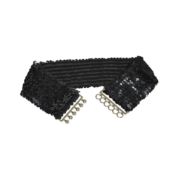 Jumpingount Lentejuelas brillantes cinturón de cintura cinturones brillantes vestido Correa estirable pretina decoración de ropa vestidor para fiesta Ropa, zapatos y accesorios Miscelánea Negro Jumpingount AP013219-02