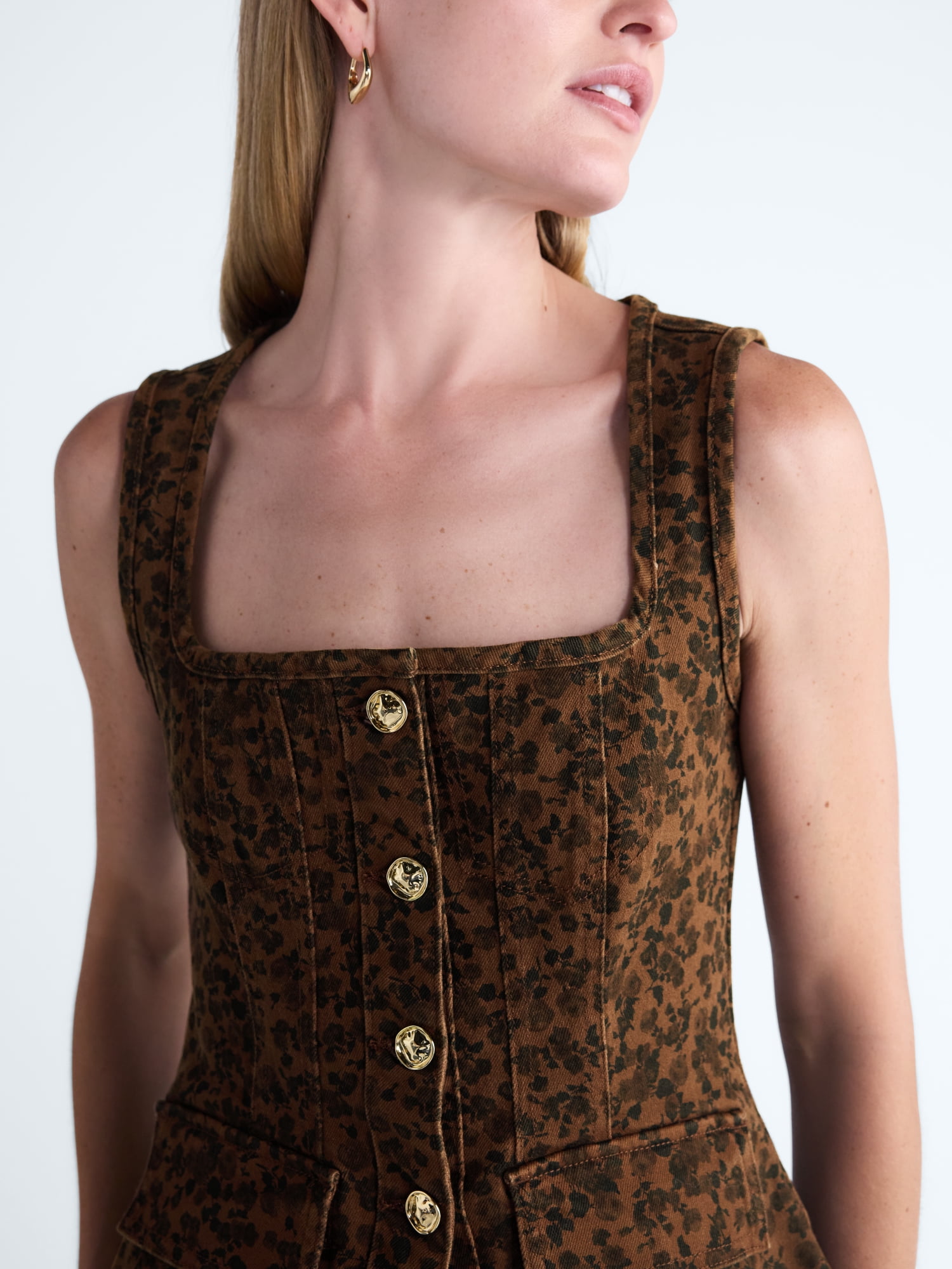 Scoop Women's and Women's Plus Denim Corset Top, Sizes XS-4X