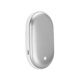 thumbnail image 1 of Calentador de manos eléctrico 2 en 1 para invierno al aire libre Pebble USB recargable plateado, 1 of 4