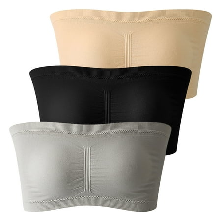 GENGING Women Clearance Bralette for Women 3 Pack Large Size Stretch Strapless Bras Breathable And Comfort Wireless Bra