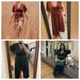 thumbnail image 6 of UVN V Neck Long Dresses For Women Corduroy Cocktail Dresses Party Gown Short Sleeve Maxi Dress with Belt, 6 of 7