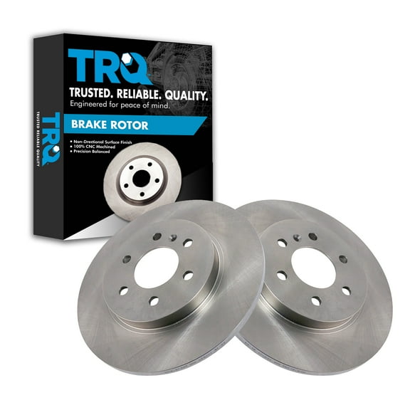 TRQ Rear Brake Rotors Set Solid Fits Select 2006-2007 Buick Terraza 2006-2008 Chevrolet Uplander 2006 Pontiac Montana Saturn Relay