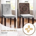 thumbnail image 5 of Retro Flower Chair Covers Set of 4 Art Carving Textures in Egyptian Style Chair Back Covers Stretch Removable Washable Slipcovers Protector for Dining Room Kitchen Party Decor, 5 of 5