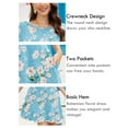 thumbnail image 4 of Chiclily Women's Summer Dresses Casual T Shirt Dresses Floral Light Blue Large Short Sleeve Flowy Beach Sundress with Pockets, 4 of 9