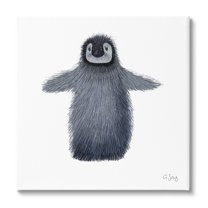 Stupell Industries Adorable Baby Penguin Bird Arctic Animal Illustration Canvas Wall Art, 17 x 17, Design by Ale Saiz Studio