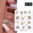 thumbnail image 1 of Calcomanías de agua para uñas con estampado de leopardo de línea abstracta de Harunouta, decoración deslizante de mármol con hojas de flores para el diseño de uñas de otoño Deng Xun unisex, 1 of 2