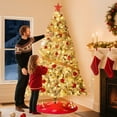 thumbnail image 6 of 7.5FT Artificial Christmas Tree with Lights, Pre-Lit Tree, Built-in 900 Warm White LED Lights, Pure PVC Material, Indoor Holiday Home Decor, 6 of 7