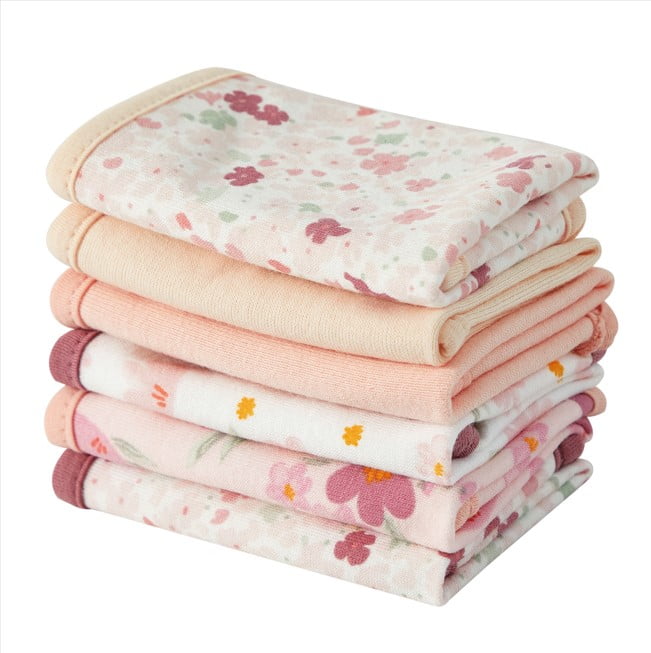 Parent's Choice 9"x9" Floral Washcloths, 6 Pack