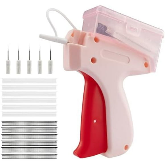 Stitchy Gun for Clothes, Fine Stitch Gun, Tagging Gun for Clothing, Quick Clothing Fixer with Storage Box, Quilt Hemming Sewing Tool Kit with 6 Needles 600 White 600 Black 5mm Micro Fasteners