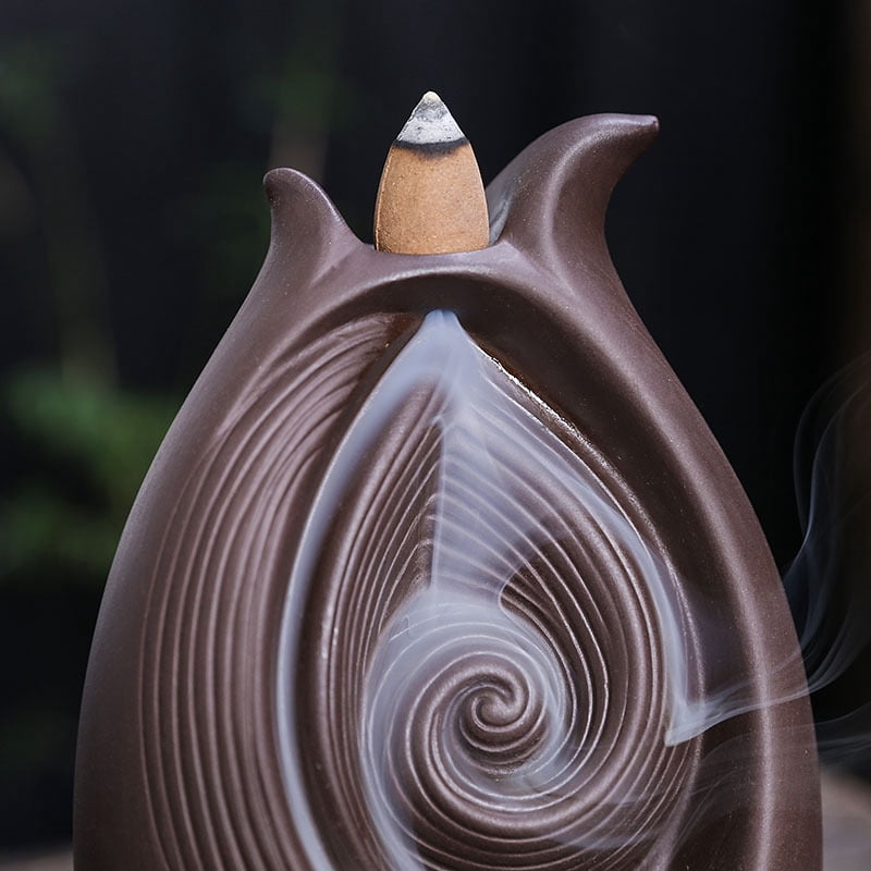 Incense Burner Backflow Incense Holder Purple Sand Backflow Incense Burner Creative Sandalwood Agarwood Aromatherapy Ornaments Incense Cone Holder