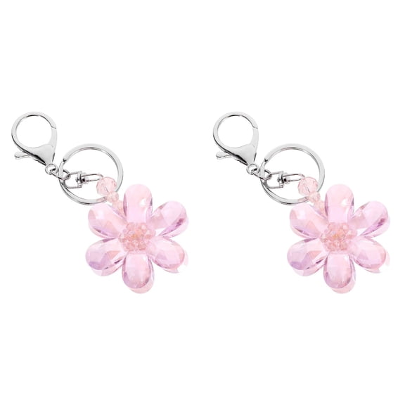 HOMEMAXS 2pcs Flower Keychain Aesthetic Keychain Purse Charms Bag Charms Kawaii Keychain Girls Accessories