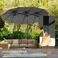 thumbnail image 6 of GVN Patio Umbrella, Outdoor Table Umbrella,Double Sided Patio Umbrella, 9.5' Large Outdoor Market Umbrella with Push Button Tilt and Crank, Gray, 6 of 10