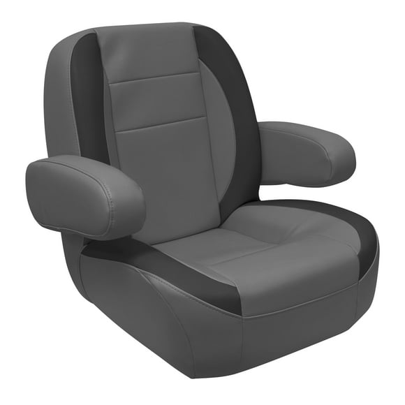 Wise 3127-1890 Mid Back Premier Pontoon/Boat Helm with Flip Up Arm Rests - Slate/Dark Neutral