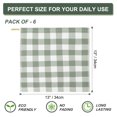 thumbnail image 4 of PiccoCasa 6-Pack Cotton Kitchen Tea Towel Set Lattice Pattern Green 13.4x13.4in, 4 of 7