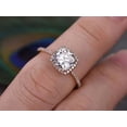 thumbnail image 5 of Antique Style 1.50 Carat Moissanite Diamond Halo Engagement Ring In Rose Gold, 5 of 5