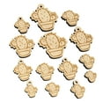 thumbnail image 1 of Hand Drawn Prickly Pear Cactus Doodle Wood Mini Charms Shapes DIY Craft Jewelry - No Hole - 30mm (6pcs), 1 of 7