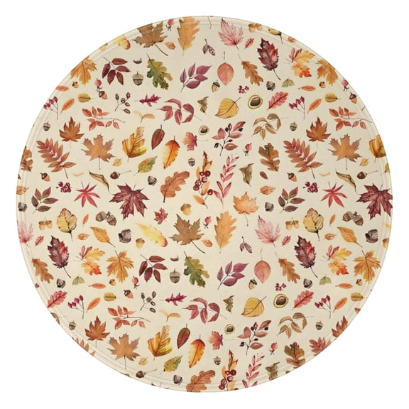 Fall Leaves Round Blanket,Comfortable Soft Flannel Throw Blanket,All Season,Warm Lightweight Blankets for Sofa Bed Couch Living Room Chair 47"x47"