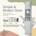 thumbnail image 4 of AENKYO 66.9" Corner Bathroom Cabinet with Adjustable Shelves, Tall Space-Saving Organizer for Bathrooms, Gray, 4 of 10