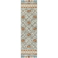 thumbnail image 5 of SAFAVIEH Blossom Jocelyne Geometric Fringe Wool Area Rug, Ivory/Blue, 6' x 6' Round, 5 of 9