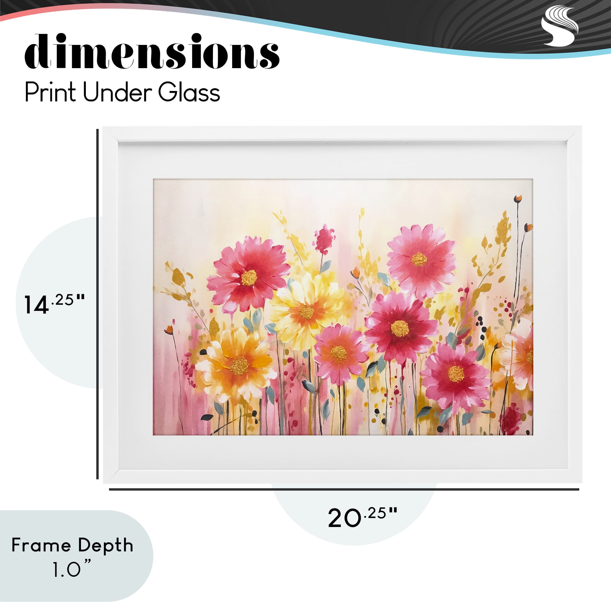 Stupell Industries Blush Blooming Whimsy White Framed Print Under Glass, design by Andrea Haase