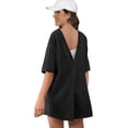 thumbnail image 3 of Rompers for Women Casual Short Sleeve Oversized Athletic Workout Reversible Hot Shot Tee Romper Deep, 3 of 5
