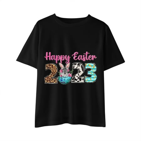 

Zlekejiko Easter Day Prints Shirts Toddler Girl Boys Short Sleeve Bunny T Shirt Kids Girls Tee Tops Summer Boys Shirts Spiritual Gangster Tee Boys
