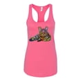 thumbnail image 3 of Wild Bobby, First We Still Your Heart Then Your Bed | Funny Neon Colorful Cat | Dean Russo Art Animal Lover Ladies Racerback Tank Top, Hot Pink, X-Large, 3 of 6