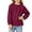 Red, variant on Spazoro Girls Blouse, Pullover Bubble Sleeve Loose Fit Ruffled Neck Breathable Cotton Linen Casual Peasant Top for Daily Wear White Size 5-6