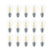 15 Pack LED Bulbs - S14, 2 W, 2700K