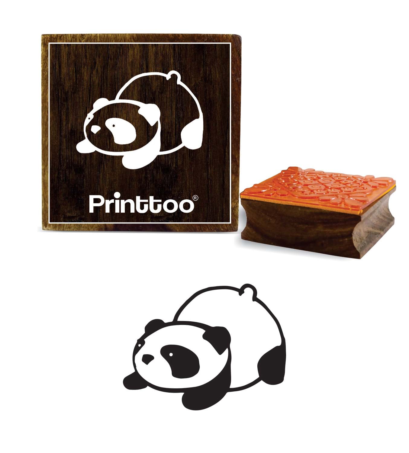 Timbro In Gomma Su Legno Printtoo - Mandala Floreale Quadrato 5x5 Pollici Per Scrapbooking E Tessuti