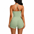 thumbnail image 3 of Girony Women Halter Tank Yoga Outfit Set, Square Neck Workout Cami Top & High Waist Athletic Biker Shorts, Soft Stretch Activewear for Gym Fitness, 3 of 5