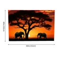 thumbnail image 4 of Shiartex Elephants Sunset Tree Tapestry Wall Hanging 100% Polyester Decorative Wall Decoration Bedroom Living Room Decor 60x40in, 4 of 7