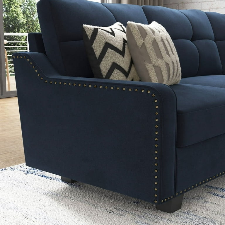 HONBAY Rivet 4-Seater Sectional Corner Sofa for Living Spaces