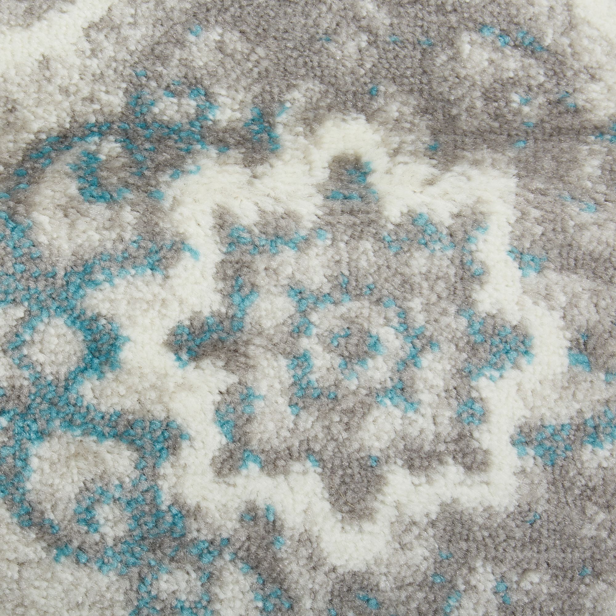 Home Dynamix Boho Andorra Transitional Damask Area Rug, Gray/Blue, 9' 2" x 12' 5" Rectangle
