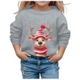 thumbnail image 1 of Chandail en Molleton Décontracté Sans Capuche à Manches Longues et Col Rond Imprimé de Noël pour Filles Automne et Hiver, 1 of 4
