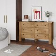 thumbnail image 3 of 6 Drawer Dresser for Bedroom Modern Wood Dresser with Metal Handle Large Storage Cabinet Clothing Closet Light Brown, 3 of 7