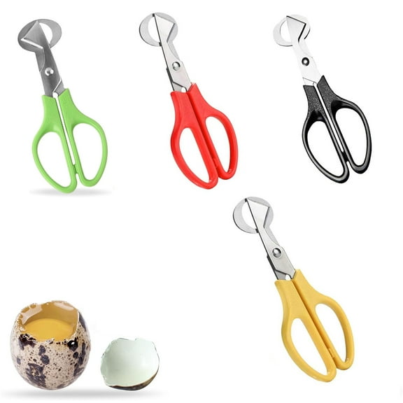 Happon 4Pack Stainless Steel Quail Egg Cutter Scissors Quail and Pigeon Egg Cutter Tool Quail Scissors Opener for Home Kitchen (4 Colors)