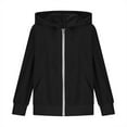thumbnail image 7 of CYRBOKO Girls Zipper Sweatershirts, Hooded Fall Long Sleeve Casual Athletic Outerwear Black Size 14-15 T, 7 of 7