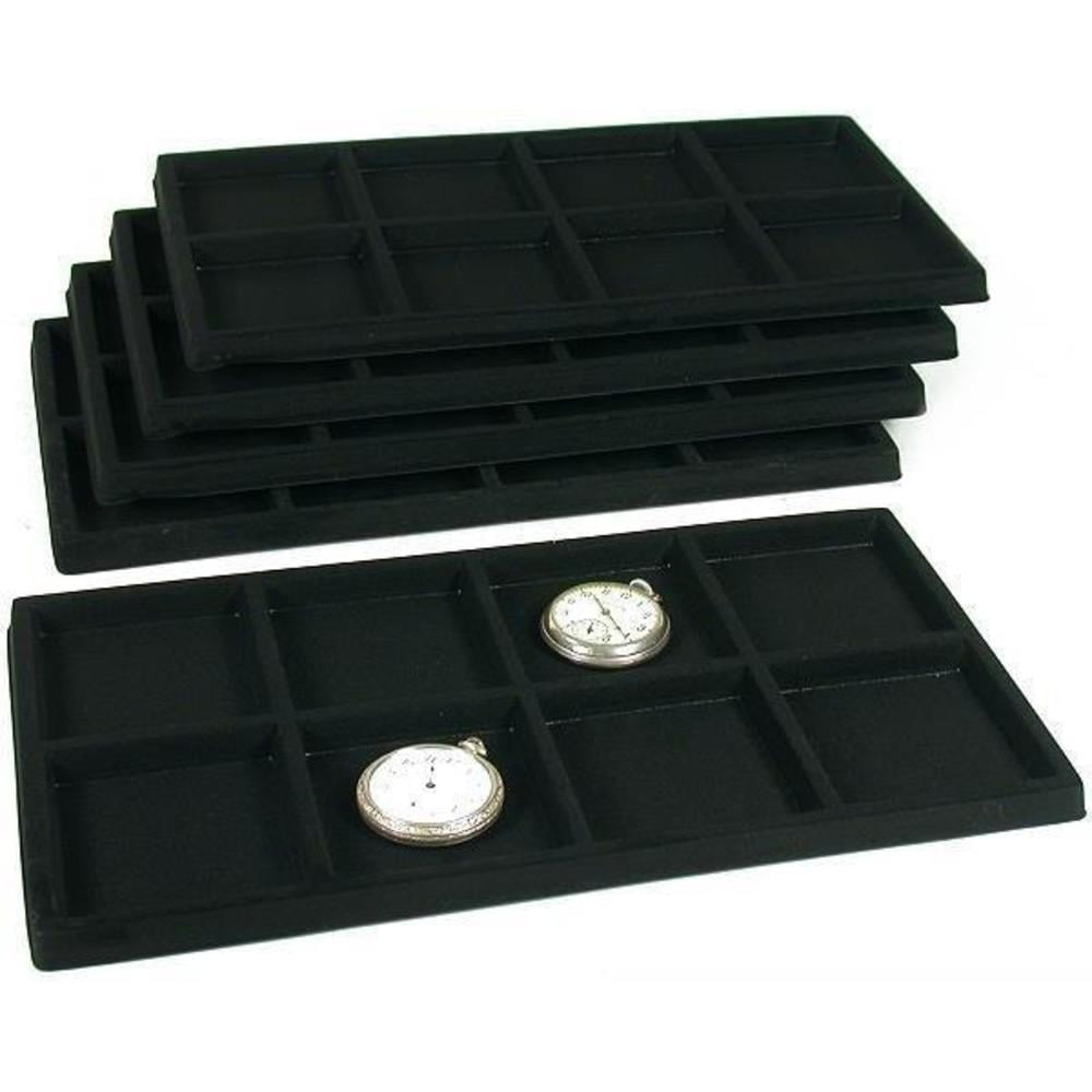 5 Gray Insert Tray Liners W/ 18 Compartments Drawer Organizer Jewelry Displays 