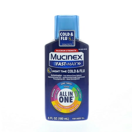 6 Pack - Fast-Max Max Strength Night Cold & Flu Liquid 6 oz