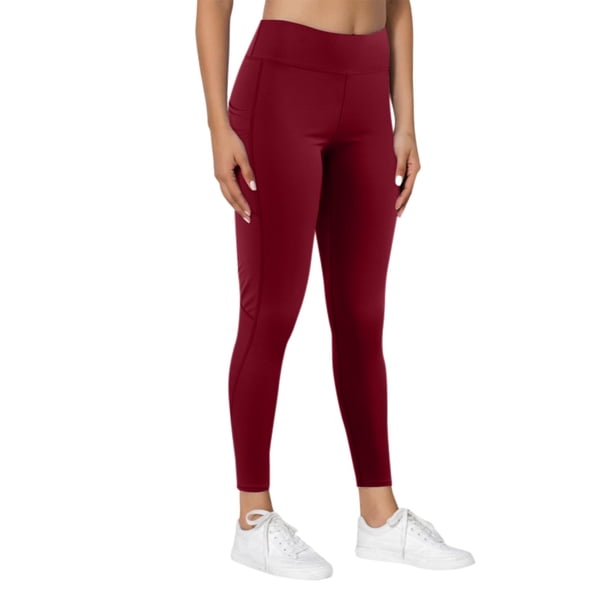MKLEKYY Leggings para mujer, mallas casuales para correr, de color liso, ajustados, con bolsillo, cintura alta, elásticos, para fitness, yoga