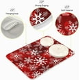 thumbnail image 4 of Christmas Dish Drying Mat, Red Pattern With Snowflakes Flower Dish Drying Mat for Kitchen Countertops Sinks Drying Mat Absorbent Heat Resistant Dishes Drainer Pad 16 x 18 Inch, 4 of 7