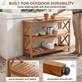 thumbnail image 3 of ZenSports 3-Tier 48-in Wooden Console Table Outdoor Patio Side Table Weather-Resistant Versatile Buffet Bar Storage Organizer, Natural, 3 of 10