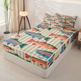 thumbnail image 3 of Manfei Whimsical Trout Zipper Full Size Comforter Sets with Fitted Sheet and 2 Pillowcases, Stripe Lines Zipper Bedding Set, Pink Sage Green, Polkadot Reversible, 4pcs, 3 of 7