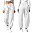 thumbnail image 4 of Pileajo Women's Casual Wide Leg Pants Drawstring High Waist Trousers Going out Jogger Pants with Side Pockets, 4 of 9