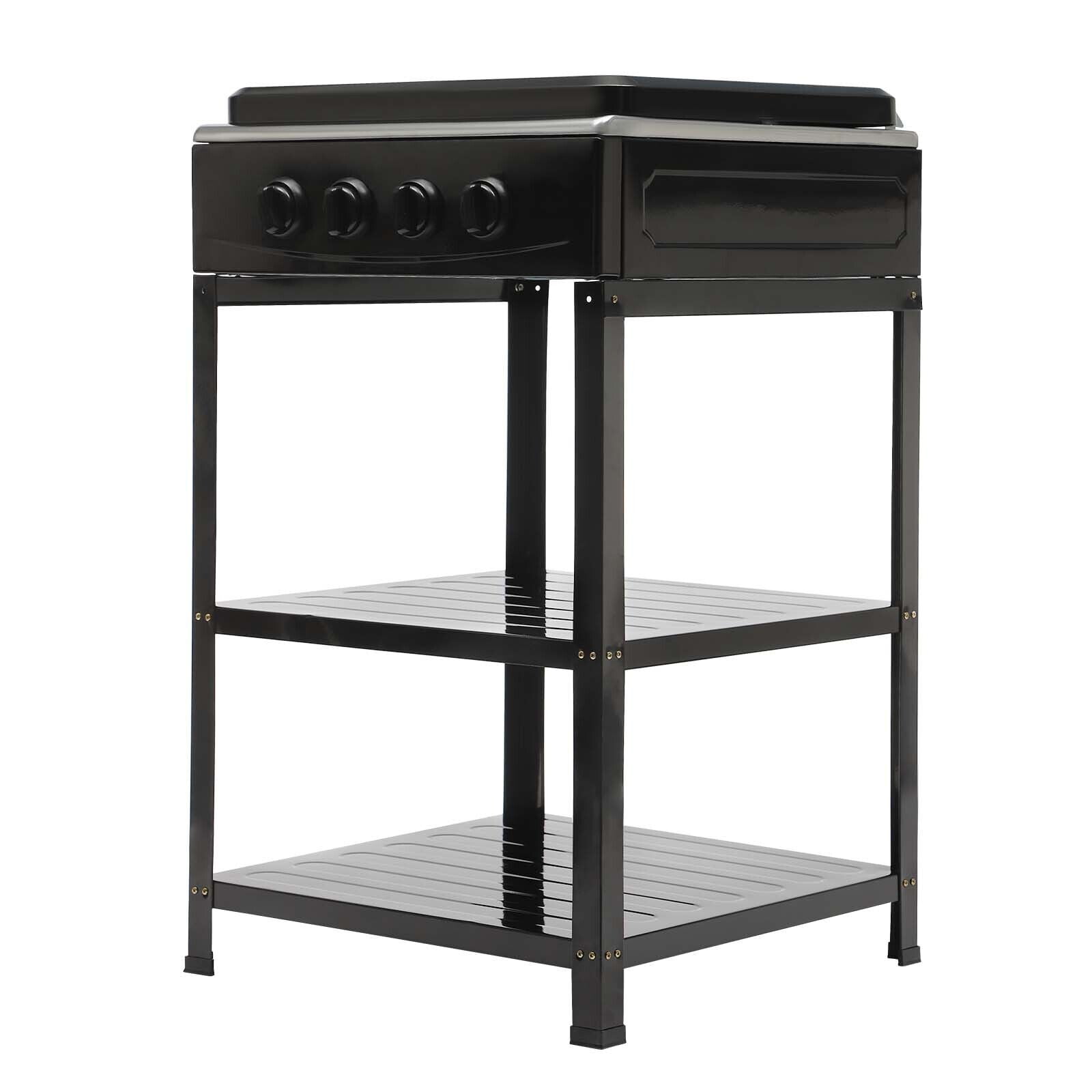 US Four Burner Grill Dual Natural gas Cooker Outdoor Camping Stove Stand for BBQ