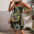thumbnail image 7 of Drovellove Women's V Neck Spaghetti Strap Floral Print Mini Summer Dresses, Loose Curved Hem Casual Beach Vacation Cover up Sundress with Pockets, 7 of 7