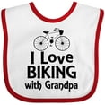 thumbnail image 3 of Inktastic I Love Biking with Grandpa Boys or Girls Baby Bib, 3 of 4